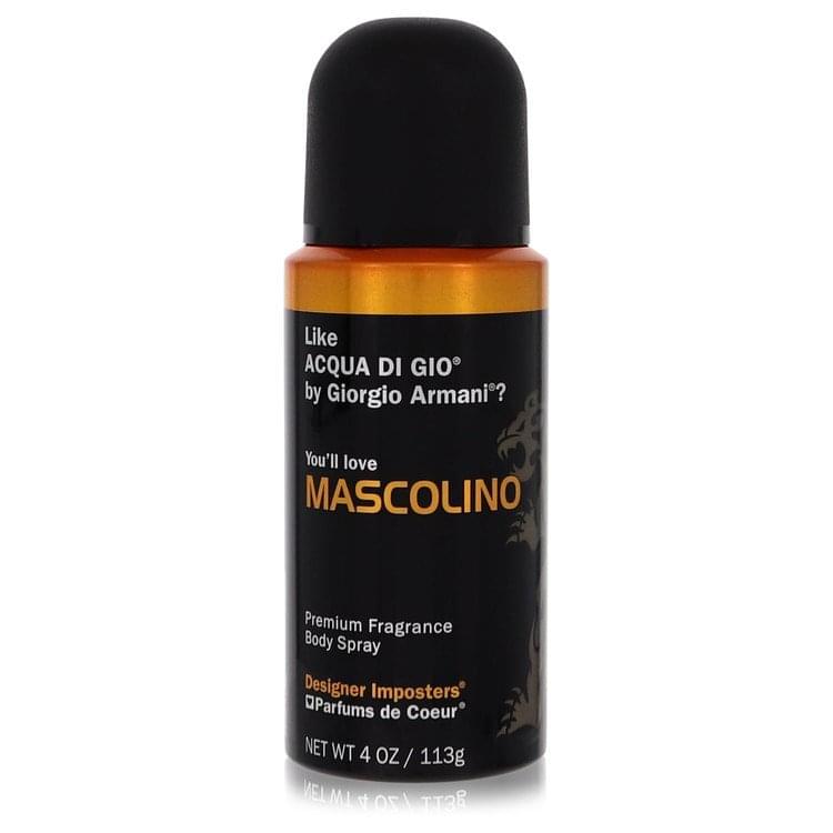Designer Imposters Mascolino by Parfums De Coeur Body Spray 4 oz (Men).