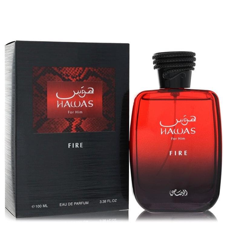 Hawas Fire by Rasasi Eau De Parfum Spray 3.3 oz (Men).